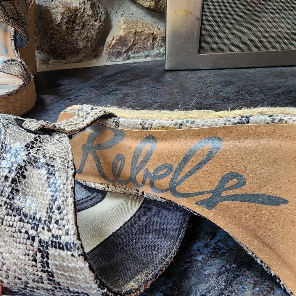 Rebels Kabuki Wedge Snakeskin Sandal Size 7.5
